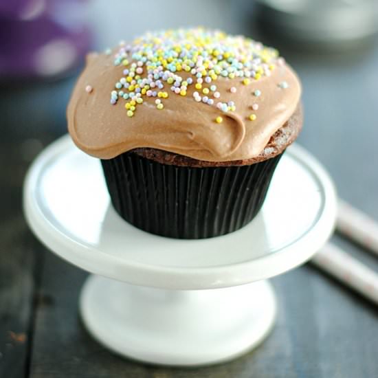 Whipped Chocolate Ganache Cupcakes