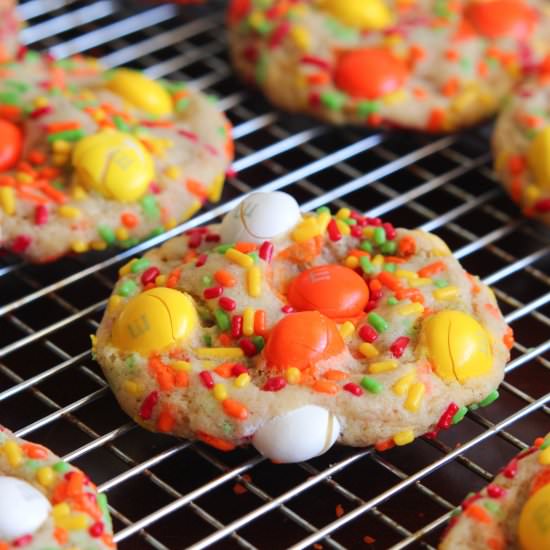 Candy Corn M&M Funfetti Cookies