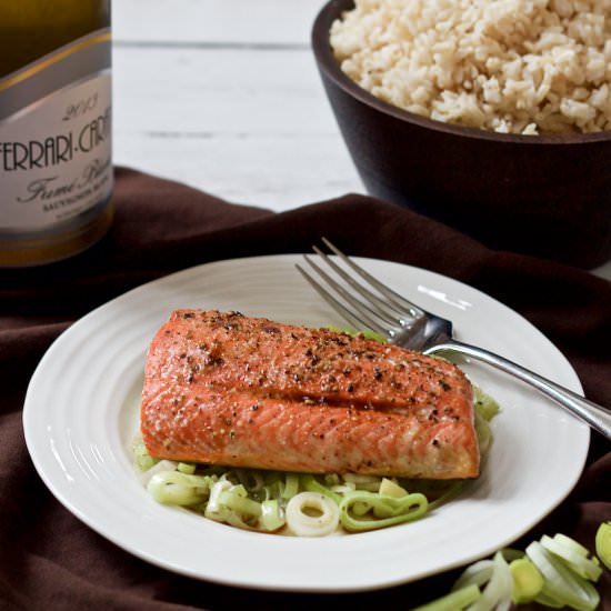 Salmon and Leeks
