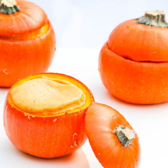 Pumpkin Cheesecake in Pumpkins