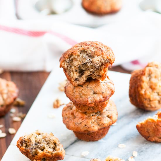 Mini Banana Oat Muffins