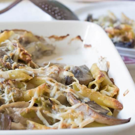Chicken, Mushroom, Leek Bake