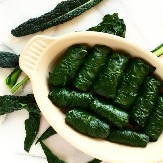 Rice and Sausage Stuffed Kale
