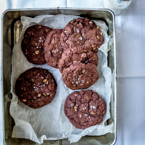 Choc Flax Pumpkin Seed Cookies