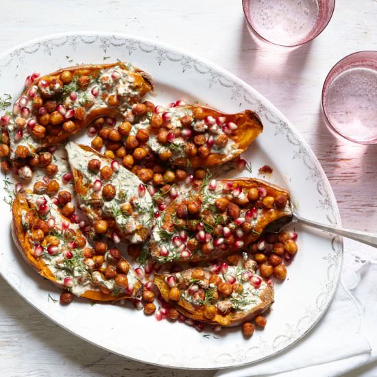 Sweet Potatoes and Spiced Chickpeas