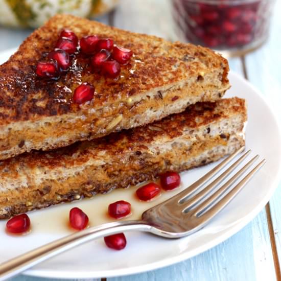 Pumpkin Stuffed Maple French Toast
