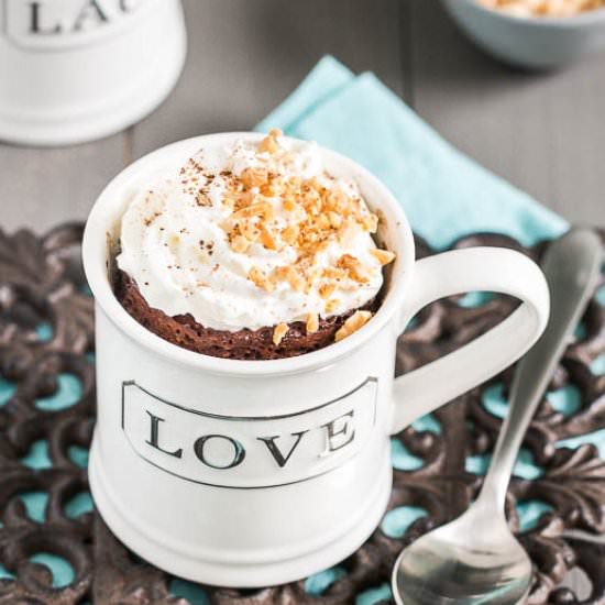 Snickers Lava Mug Cake