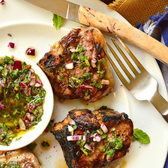 Grilled Lamb Chops and Chimichurri