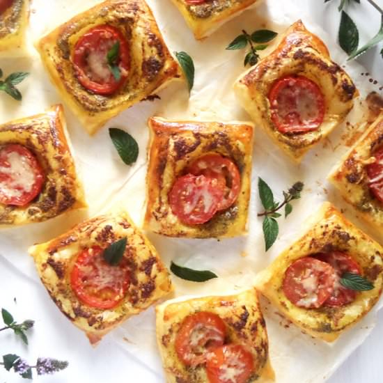 Puff Pastry And Mint Pesto Nibbles