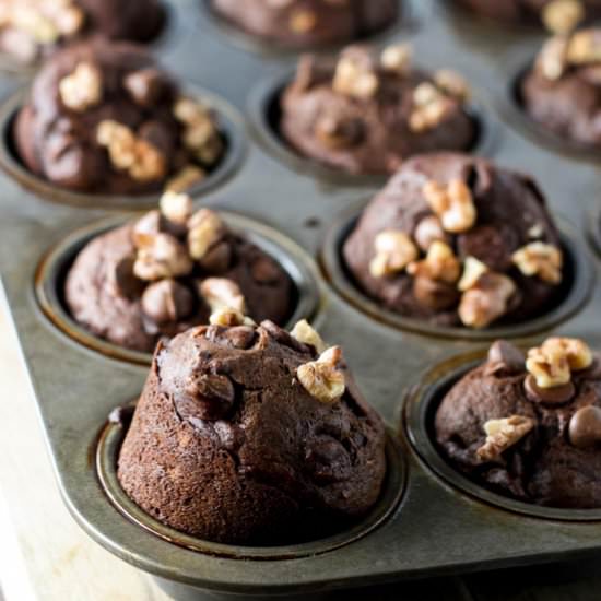 Double Chocolate Banana Muffins