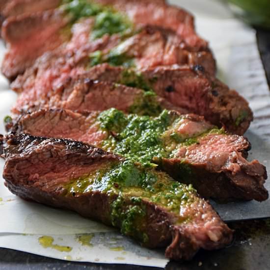 Pan-Seared Steak with Chimichurri