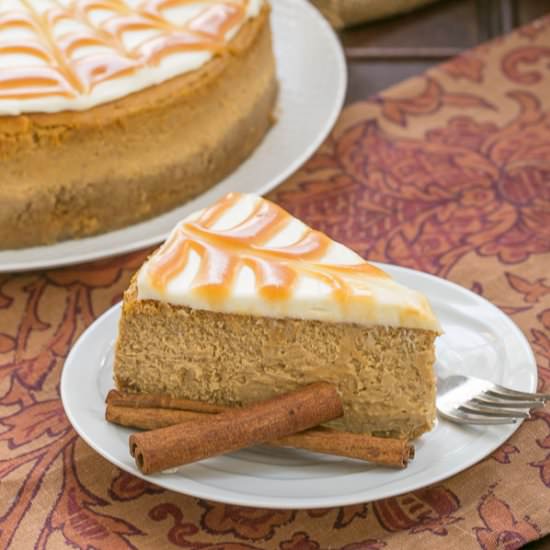 Caramel Topped Pumpkin Cheesecake