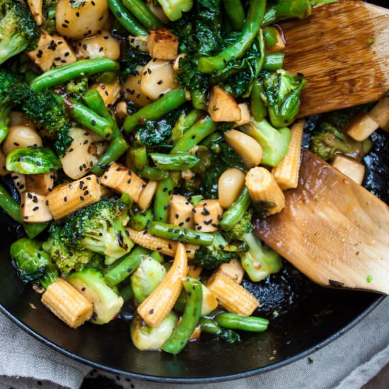 Saucy Tofu + Veggie Stir-fry