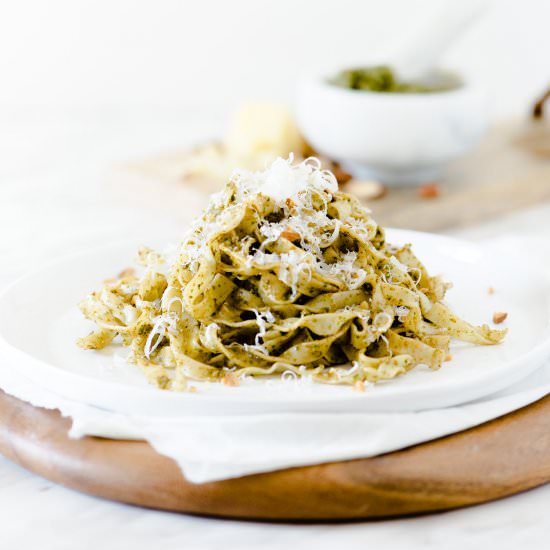 Pesto & Almond Fettucine