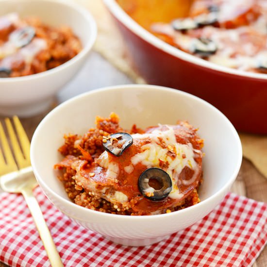 Meat Lovers Pizza Quinoa Casserole