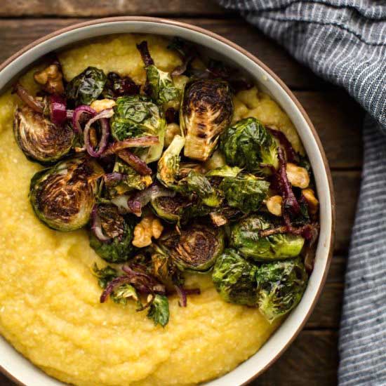 Balsamic Brussels Sprout Polenta