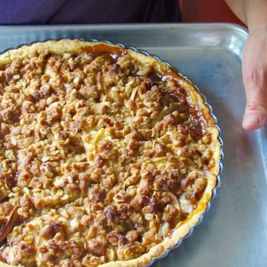 Bourbon Apple Tart w/ Crumble