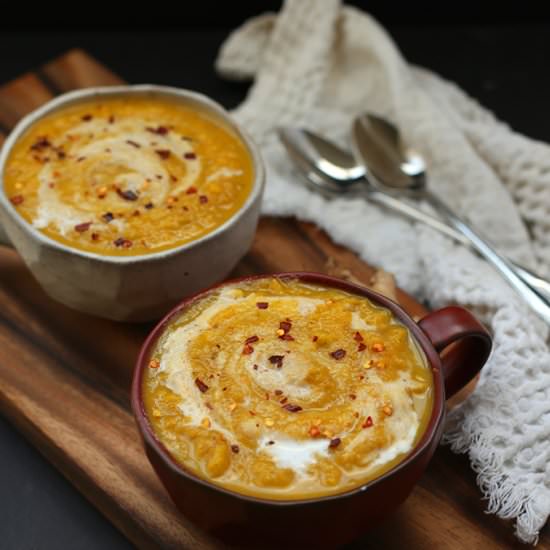 Roasted Heirloom Carrot Ginger Soup