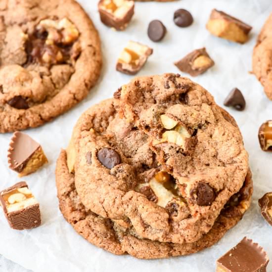 Peanut Butter Snickers Cookies
