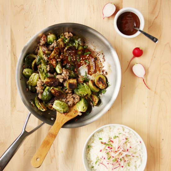Spicy Brussels Sprouts and Sausage
