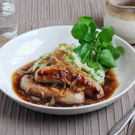 Sausage and Watercress Mash