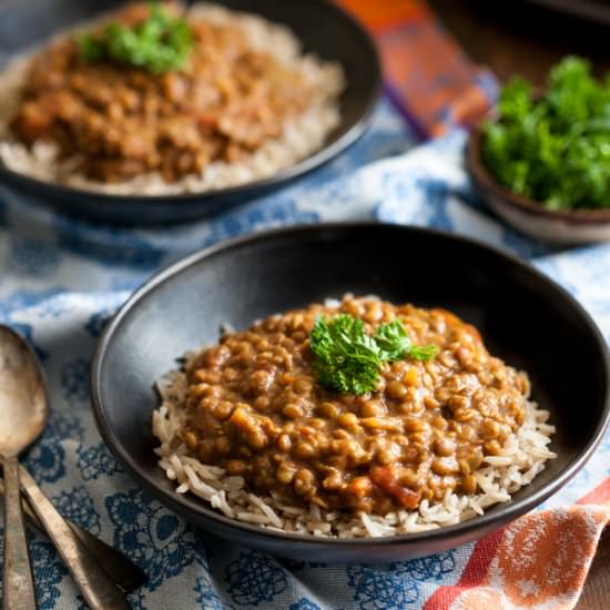 Easy Slow Cooker Masala Lentils