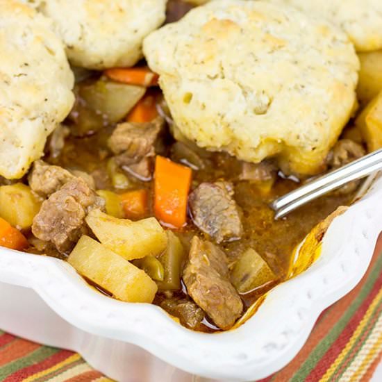 Easy Beef Stew + Rosemary Biscuits