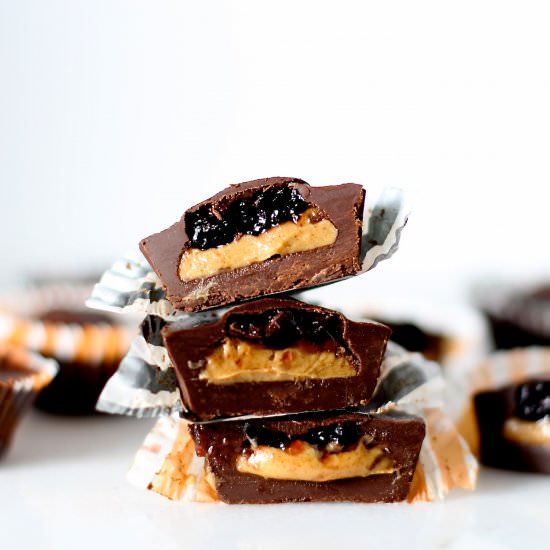 Chocolate PB & J Cups