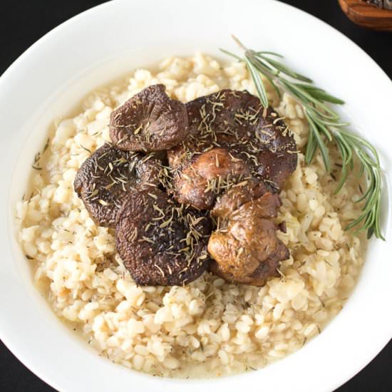 Daal Risotto with Herbed Mushrooms