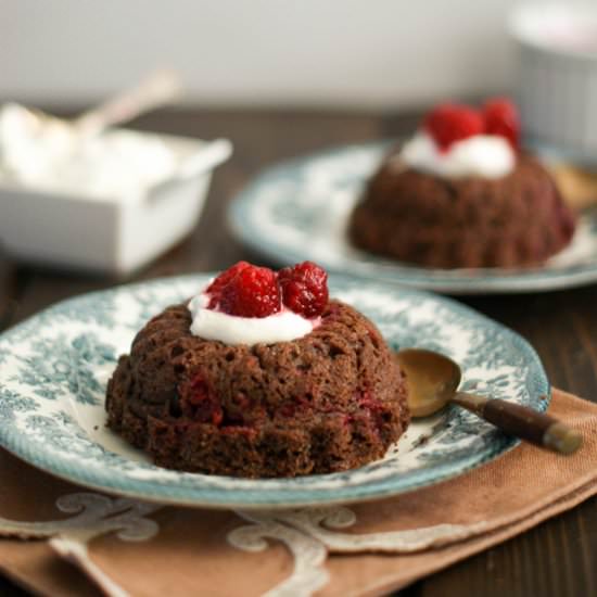 Raspberry Cocoa Ricotta Mini Cakes