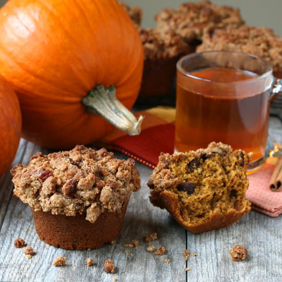 Pumpkin Chocolate Pecan Muffins
