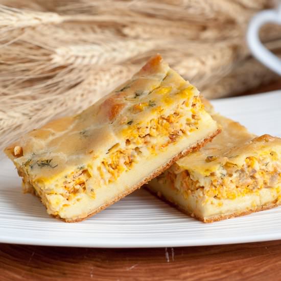 Salmon Pancake Pie