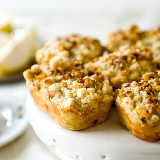 Caramel Stuffed Walnut Pear Loaves