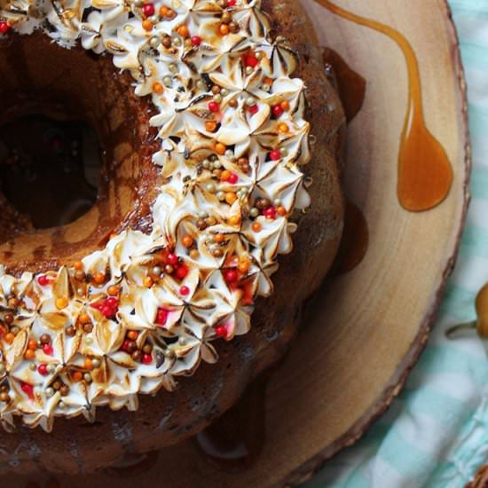 Spiced Marshmallow Pumpkin Cake