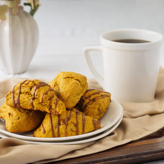 Pumpkin Scones with Espresso Glaze