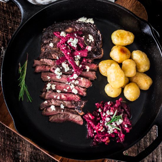 Grilled Steak with Beets