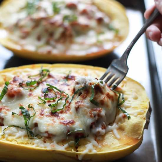 Lasagna Stuffed Spaghetti Squash