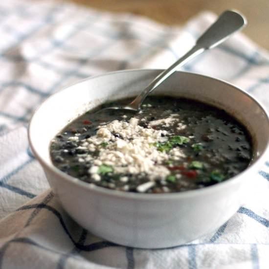 Smoky Crockpot Black Bean Soup