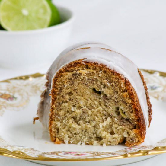 Banana Coconut Lime Bundt Cake