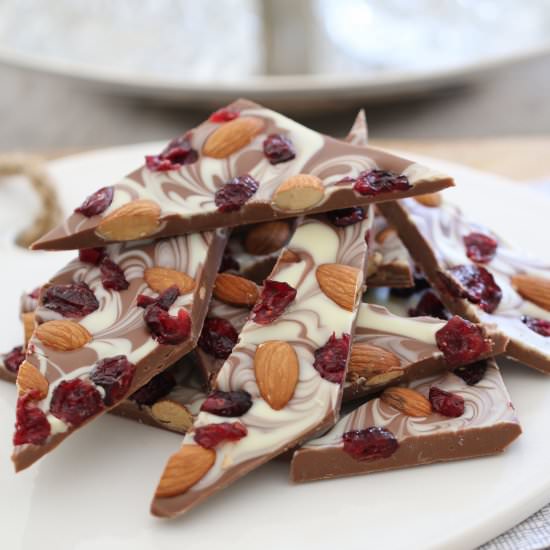 Chocolate, Cranberry & Almond Bark