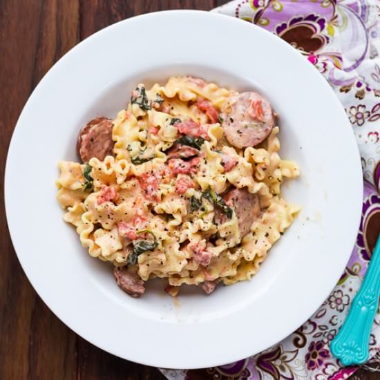 Creamy Sausage & Spinach Pasta