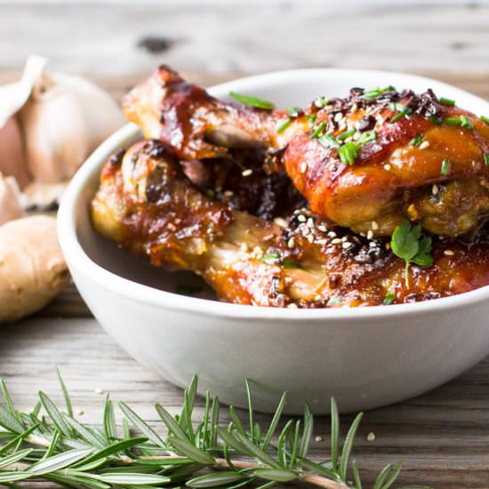 Oven baked Charsiu Chicken Drumstic