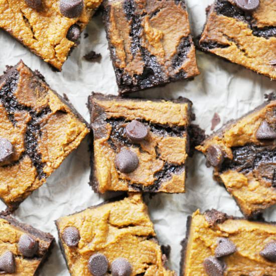 Vegan Pumpkin Chocolate Brownies