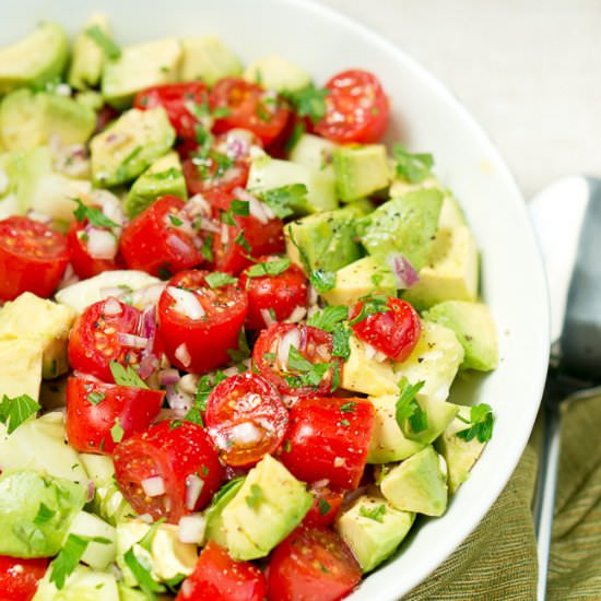 Tomato Cucumber Avocado Salad