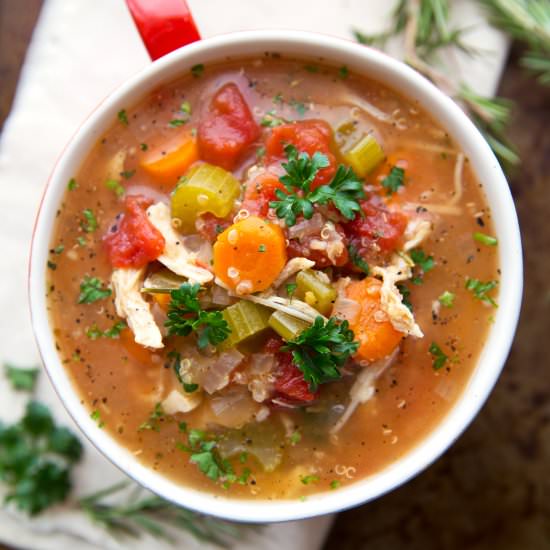 Crockpot Italian Chicken Quinoa Soup