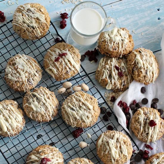 Cranberry Pistachio Oatmeal Cookies