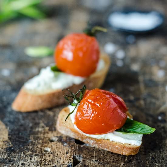 Feta and Roasted Tomato Crostini