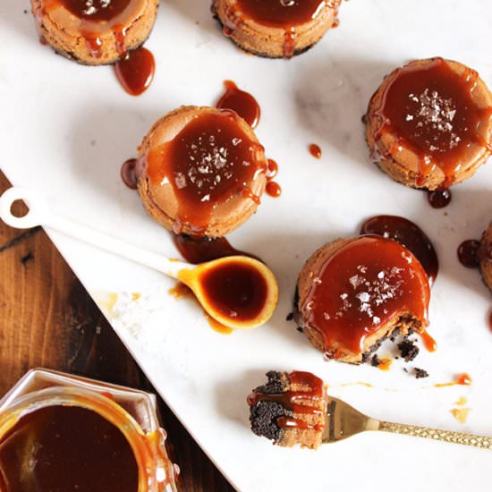 Salted Caramel Mocha Cheesecakes