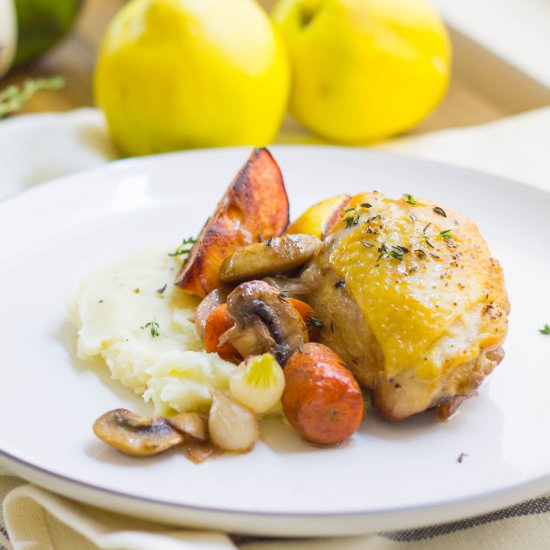 Coq au Vin with Quince