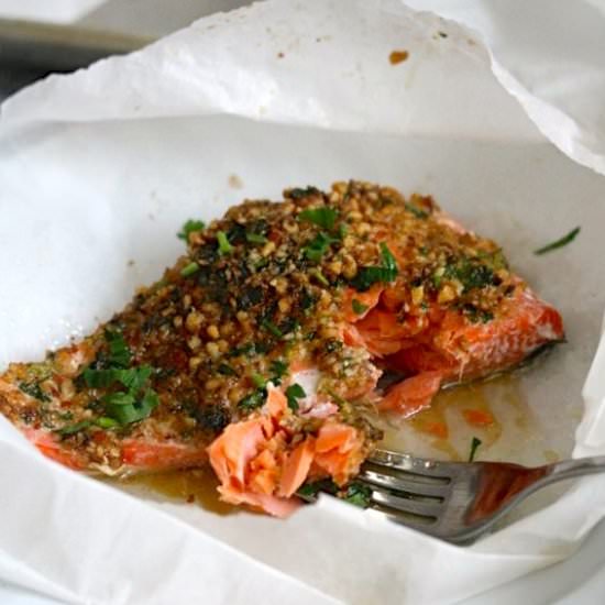 Ginger-Almond Crusted Baked Salmon